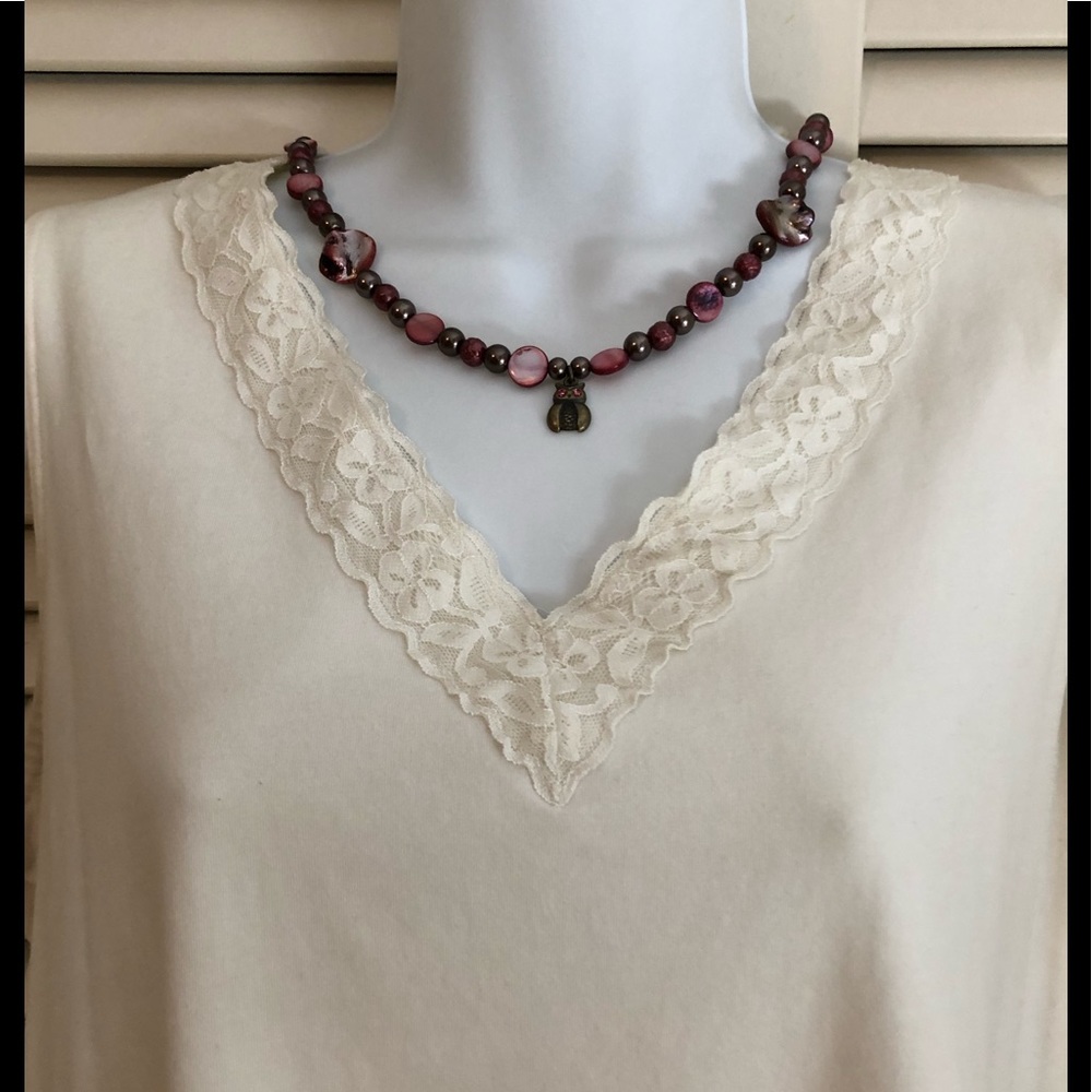 FADED GLORY LACED V NECK CAMISOLE XL 16-18